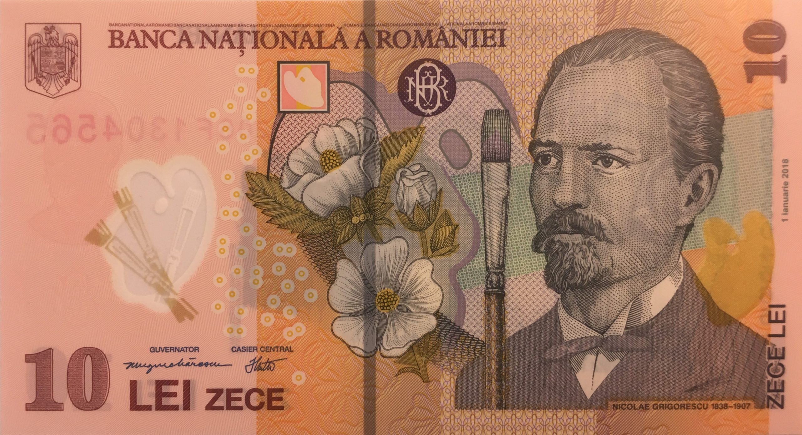 Bancnota 10 lei 2008 - Nicolae Grigorescu