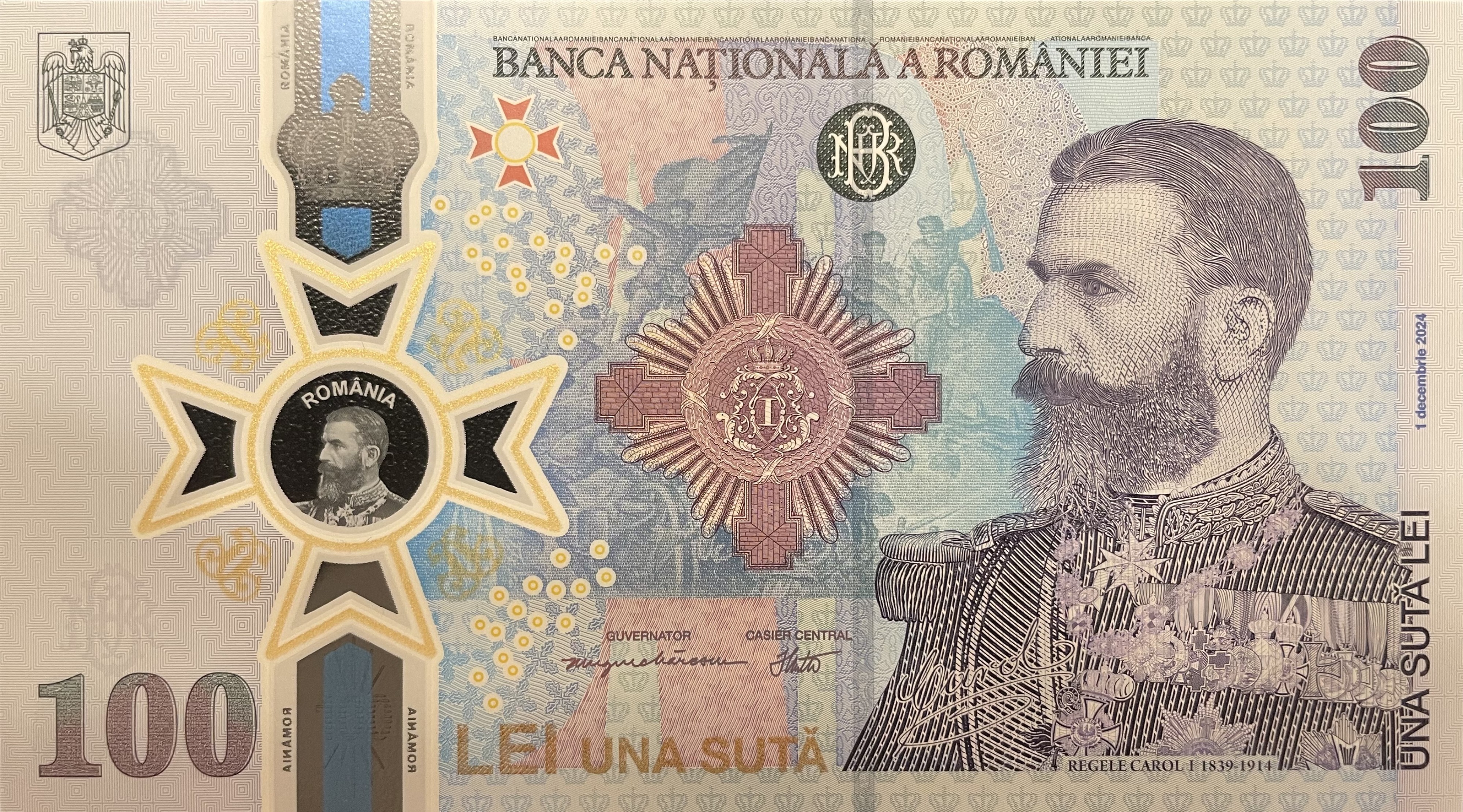 100 lei – an 2024 – Regele Carol I - 100 lei 2024 - Carol - Avers
