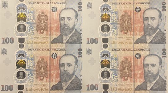 100 lei, Eugeniu Carada, intemeietorul Bancii Nationale a Romaniei – 190 de ani de la nastere, an 2026, polimer, 294 x 164, Mugur Isarescu