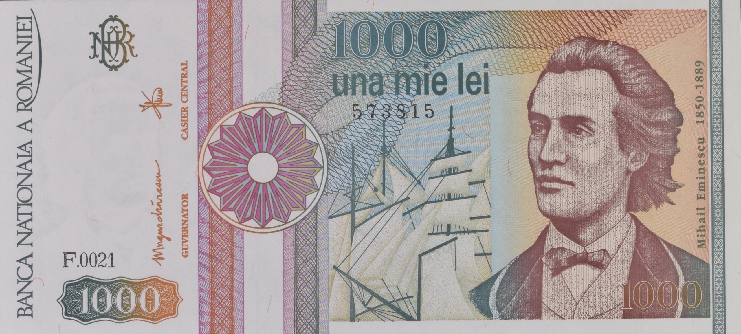 Bancnota 1000 lei 1991 - Mihai Eminescu