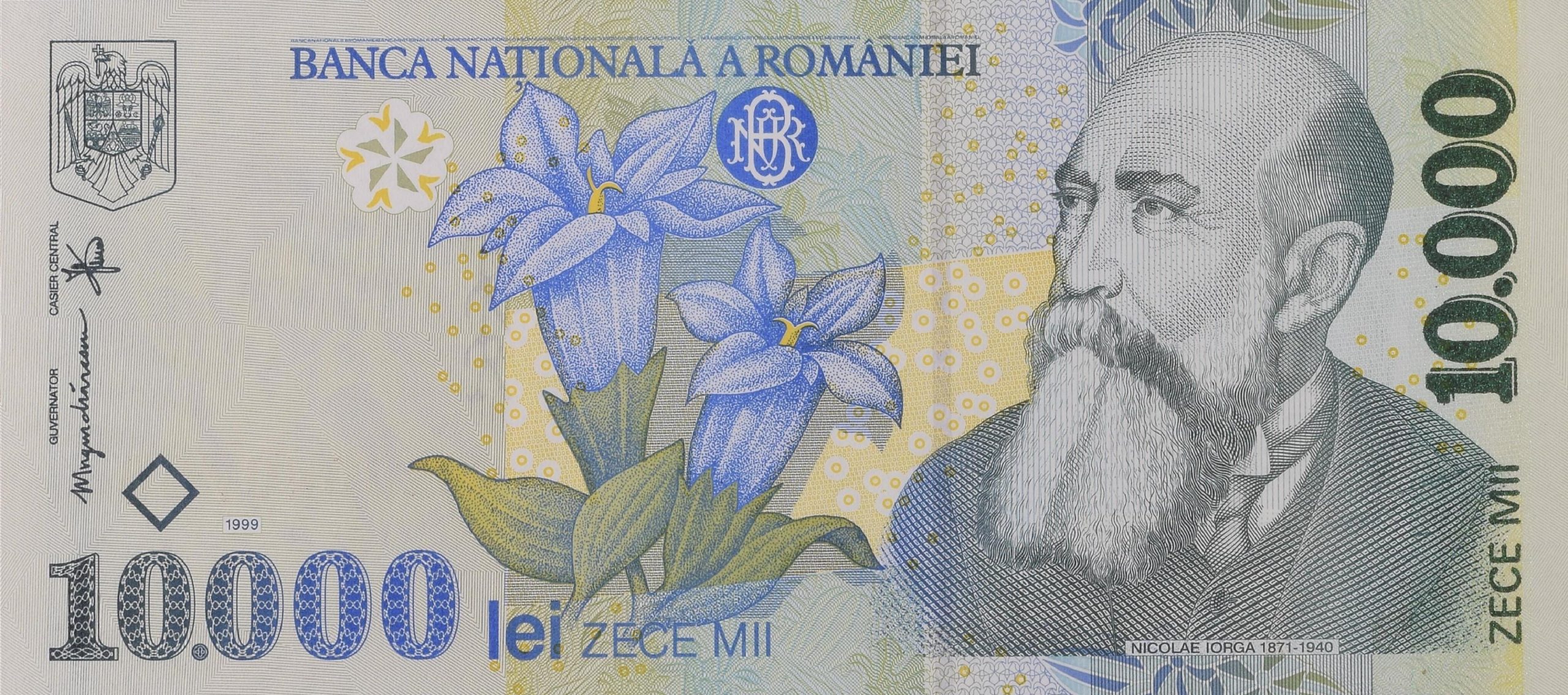 Bancnota 10000 lei 1999 - Nicolae Iorga