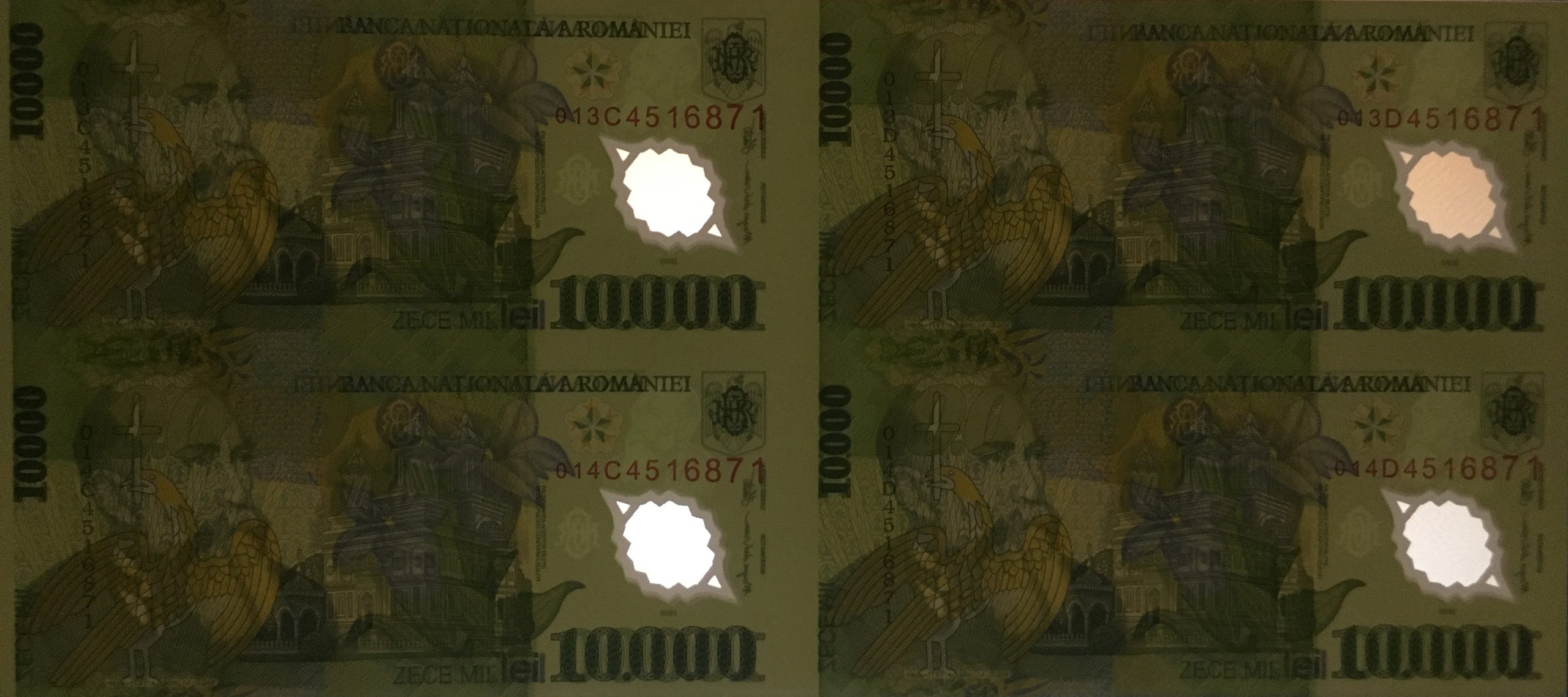 10000 lei – an 2001 – Coala – Mugur Isarescu - 10000-lei-2001-Coala-Mugur-Isarescu-Revers-in-lumina