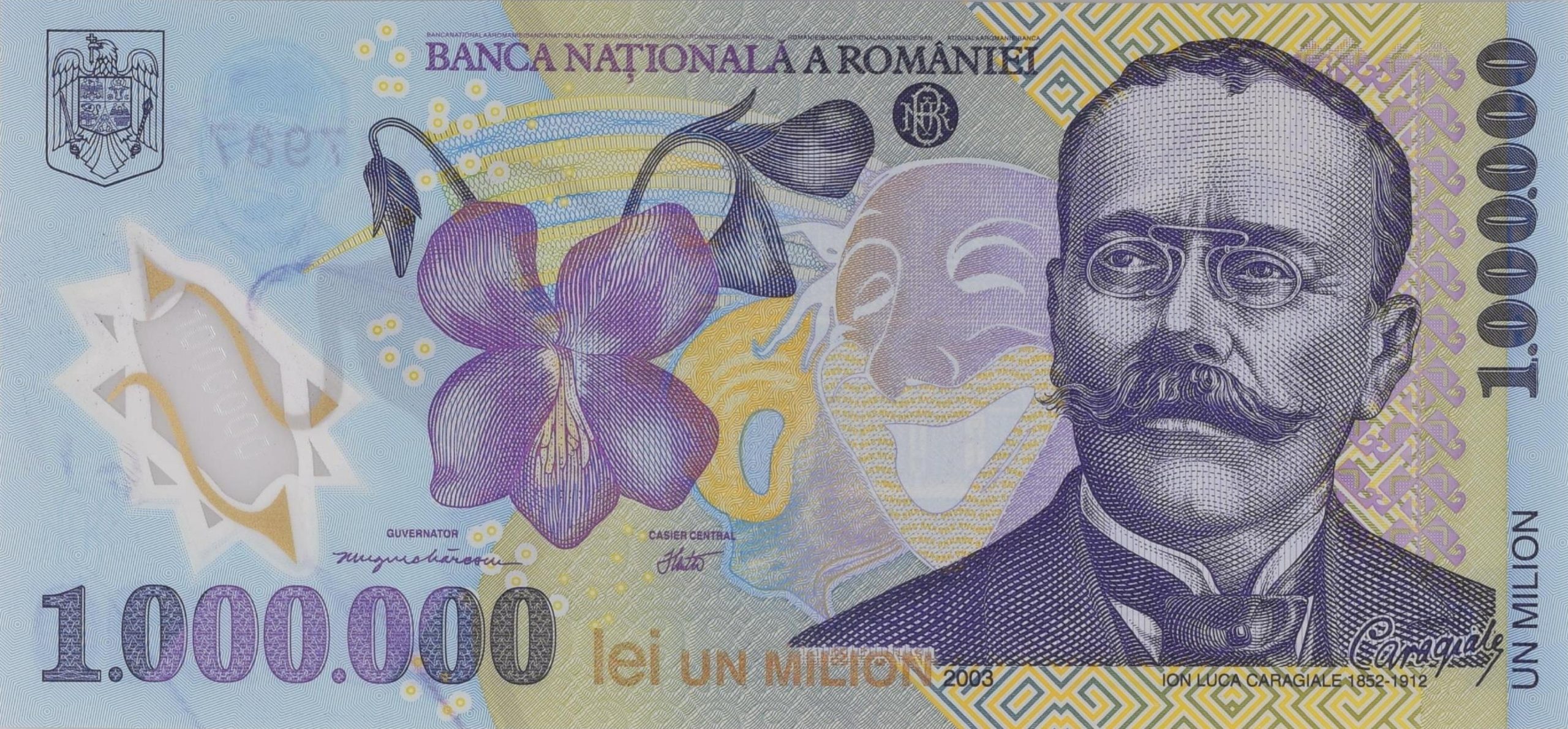 Bancnota 1000000 lei 2003 - Ion Luca Cragiale