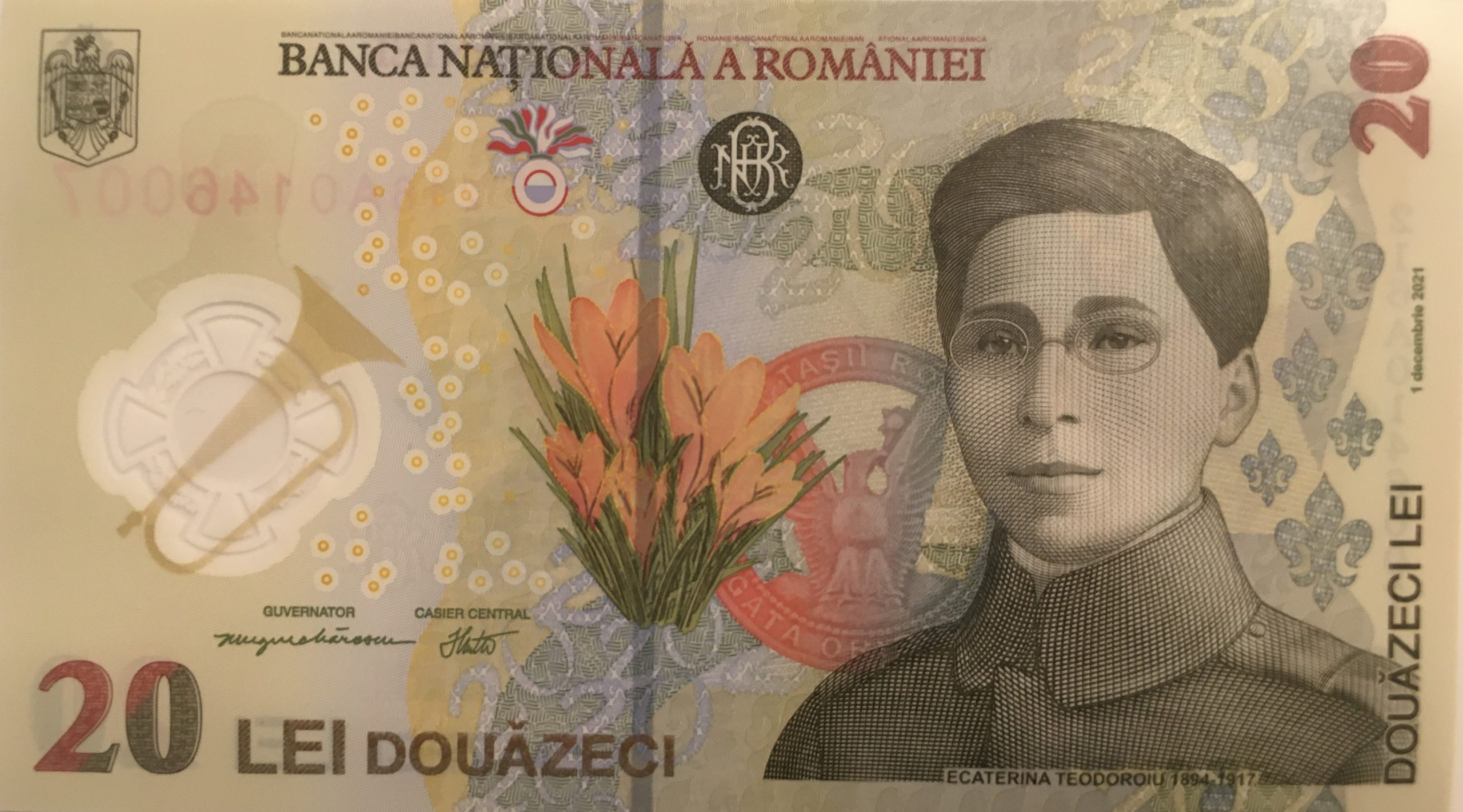 Bancnota 20 lei 2021 - Ecaterina Teodoroiu