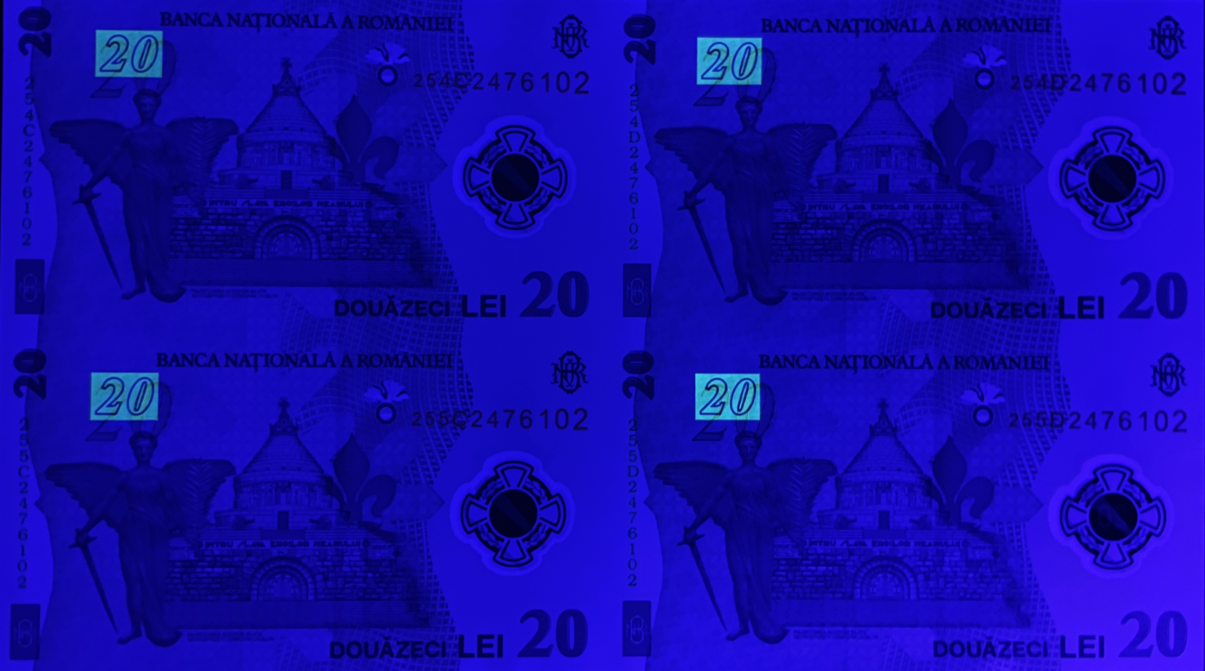 20 lei – an 2025 – coala - 20 lei – an 2025 – coala – revers – uv