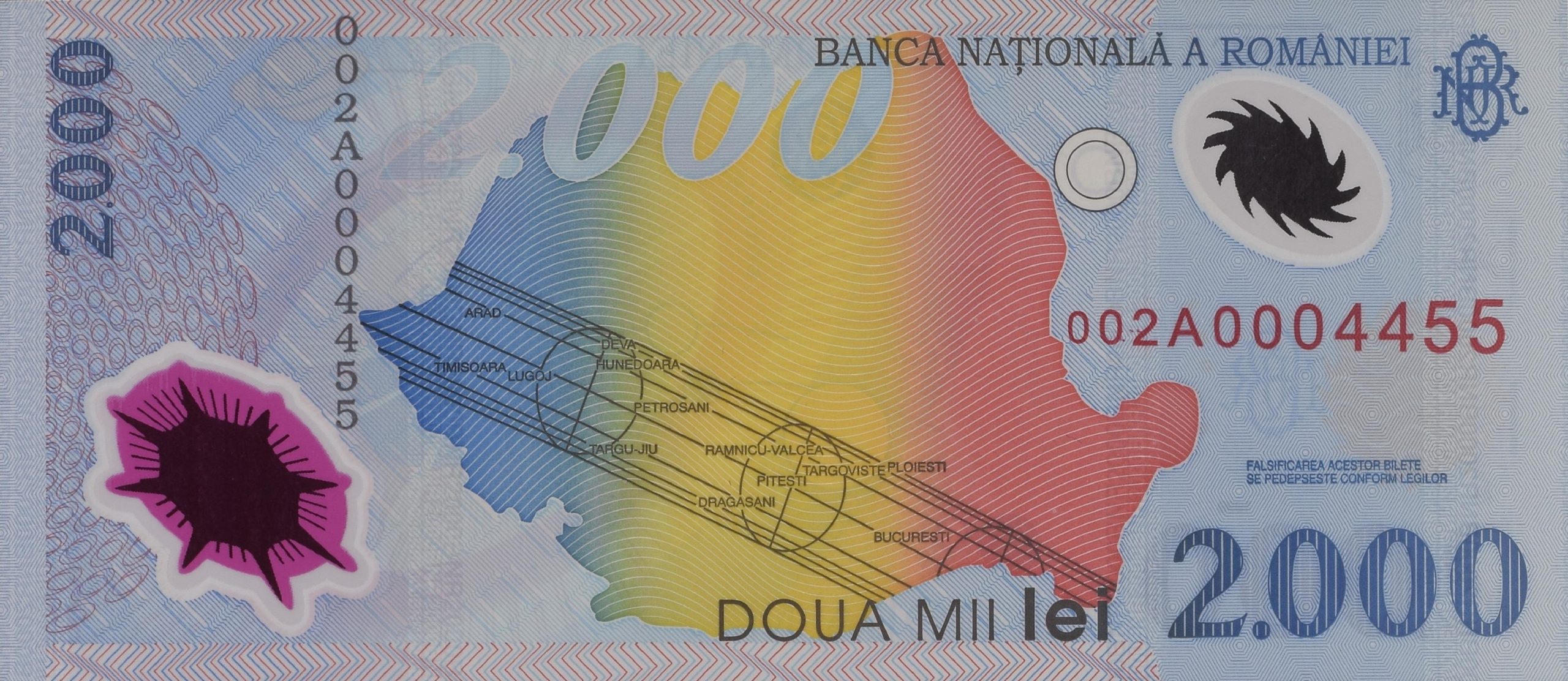 2000 lei – an 1999 – Eclipsa de soare - 2000-lei-1999-revers