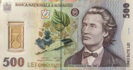 500 lei, an 2005, polimer, 153 X 82 mm, Mugur Isarescu