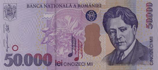 50000 lei, an 2000, hartie, 155 X 70 mm, Mugur Isarescu
