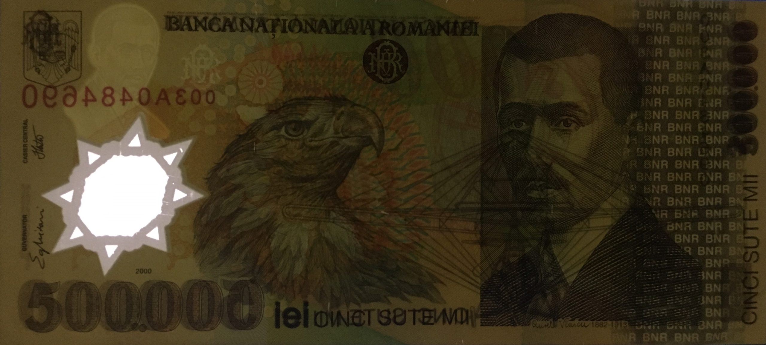 500000 lei – an 2000 – Emil Iota Ghizari - 500000-lei-2000-Emil-Iota-Ghizari-Avers-lumina
